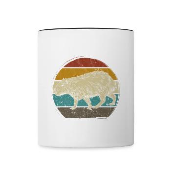 Capybara Wasserschwein retro Nagetier Tier lustig - Tasse zweifarbig - Weiß/Schwarz - Vorne