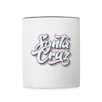 Santa Cruz Californie vintage rétro surfing ville - Mug contrasté - blanc/noir - Devant