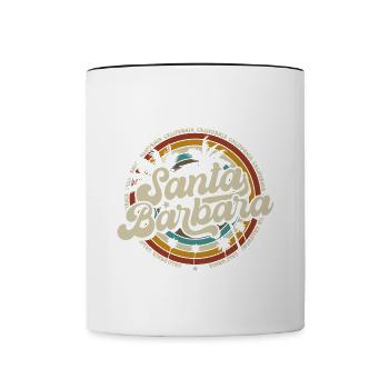 Santa Barbara California Sonnenuntergang Retro - Tasse zweifarbig - Weiß/Schwarz - Vorne