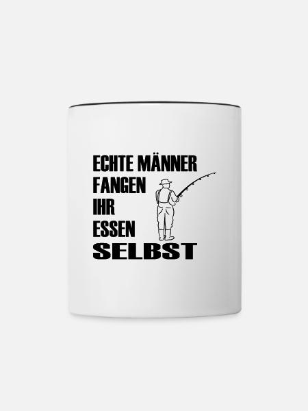 Angeln - Tasse zweifarbig - Weiß/Schwarz