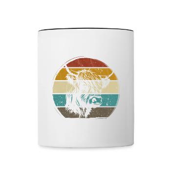 Highlander écossais Highland Cattle Highland - Mug contrasté - blanc/noir - Devant