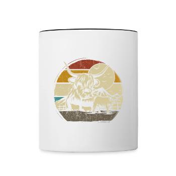 Highlander écossais Highland Cattle Highland - Mug contrasté - blanc/noir - Devant
