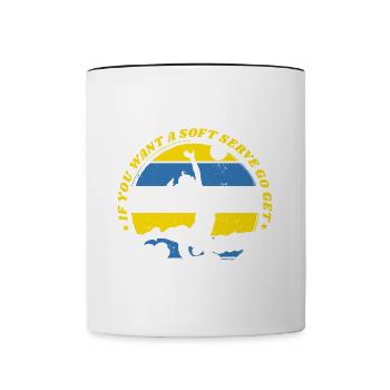 Volleyball Motiv Volley Spruch Geschenk - Tasse zweifarbig - Weiß/Schwarz - Vorne