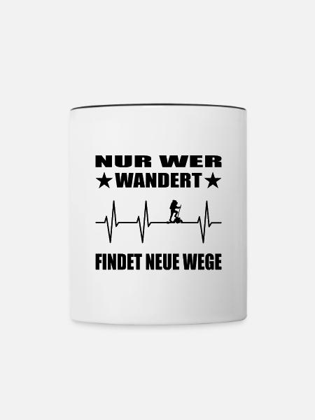 Wandern - Tasse zweifarbig - Weiß/Schwarz