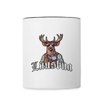 Lausbua Chemise Traditionnelle Homme Trachtenshirt Octobre - Mug contrasté - blanc/noir - Devant