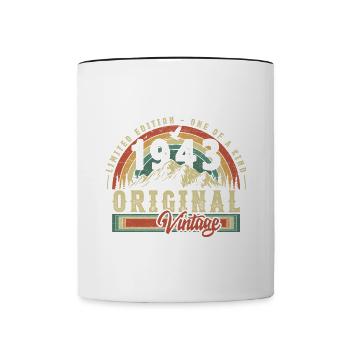 1943 Birthday born in 1943 Retro Vintage - Contrasting Mug - white/black - Front