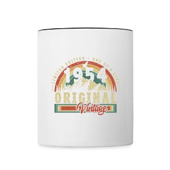 1954 Anniversaire né en 1954 Retro Vintage - Mug contrasté - blanc/noir - Devant