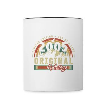 2005 Anniversaire né en 2005 Retro Vintage - Mug contrasté - blanc/noir - Devant