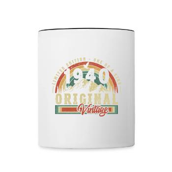 1940 Anniversaire né en 1940 Rétro Vintage - Mug contrasté - blanc/noir - Devant