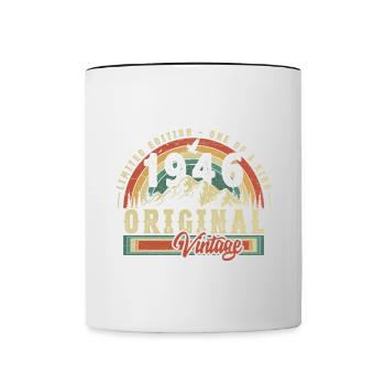 1946 Birthday Born in 1946 Retro Vintage - Contrasting Mug - white/black - Front