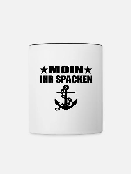 Moin - Tasse zweifarbig - Weiß/Schwarz