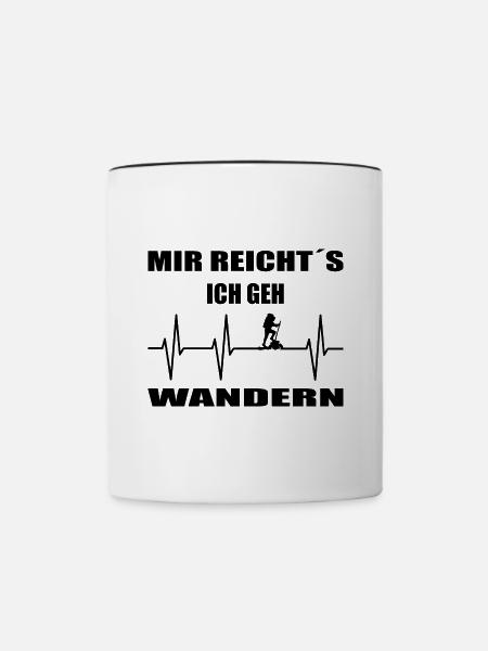 Wandern - Tasse zweifarbig - Weiß/Schwarz