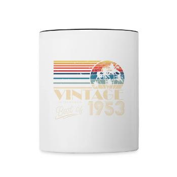 1953 Anniversaire Né En 1953 Rétro Vintage - Mug contrasté - blanc/noir - Devant