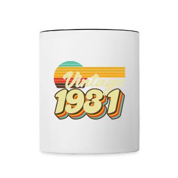 1931 Vintage Anniversaire Rétro Vintage Cadeau - Mug contrasté - blanc/noir - Devant