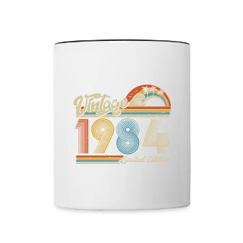 1984 Anniversaire né en 1984 Retro Vintage - Mug contrasté - blanc/noir - Devant