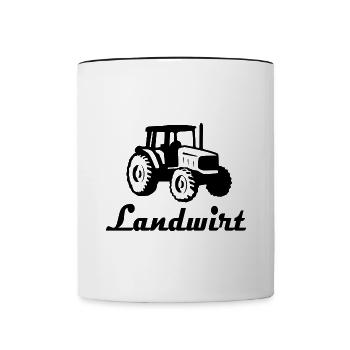 Traktor - Tasse zweifarbig - Weiß/Schwarz - Vorne
