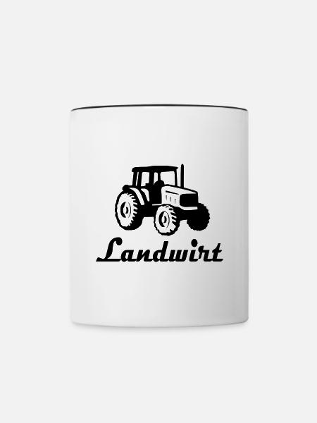 Traktor - Tasse zweifarbig - Weiß/Schwarz