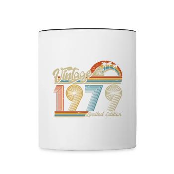 1979 Birthday born in 1979 Retro Vintage - Contrasting Mug - white/black - Front