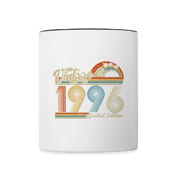 1996 Anniversaire né en 1996 Retro Vintage - Mug contrasté - blanc/noir - Devant