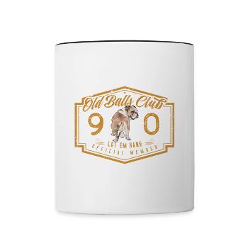 90 ans du Old Balls Club Membre du 90e anniversaire - Mug contrasté - blanc/noir - Devant