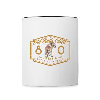 80 Years of The Old Balls Club 80th Birthday Member - Contrasting Mug - white/black - Front