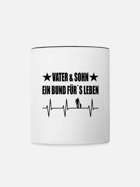 Papa - Tasse zweifarbig - Weiß/Schwarz