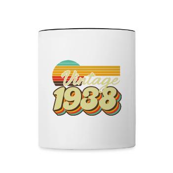 1938 Vintage Birthday Retro Vintage Gift - Contrasting Mug - white/black - Front