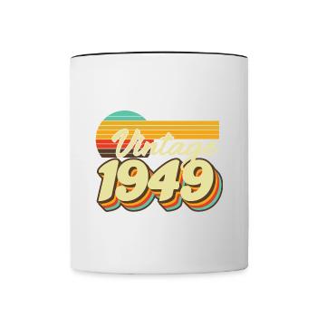 1949 Vintage anniversaire rétro Vintage cadeau - Mug contrasté - blanc/noir - Devant