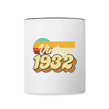 1932 born 90 year birthday retro - Contrasting Mug - white/black - Front