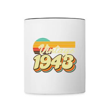 1943 Birthday Born In 1943 Retro Vintage - Contrasting Mug - white/black - Front