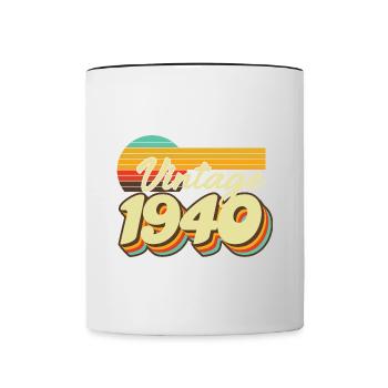 Anniversaire des années 1940 né dans les années 1940 rétro Vintage - Mug contrasté - blanc/noir - Devant