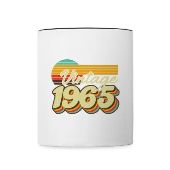 1965 Anniversaire né en 1965 Rétro Vintage - Mug contrasté - blanc/noir - Devant