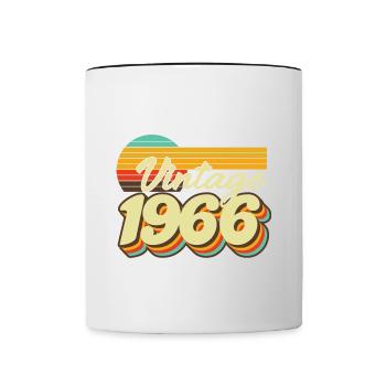 Né en 1966 1966 cadeau d’anniversaire vintage - Mug contrasté - blanc/noir - Devant