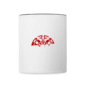 Drôle de fléchette disant jeu de fléchettes cadeau - Mug contrasté - blanc/noir - Devant