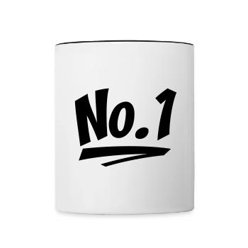 Nummer eins - Tasse zweifarbig - Weiß/Schwarz - Vorne