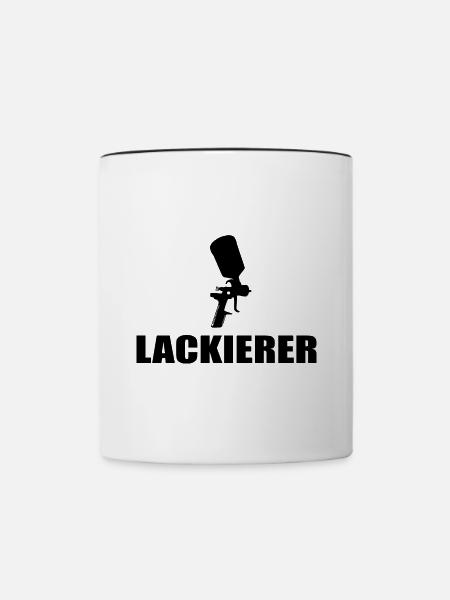 Lackierer - Tasse zweifarbig - Weiß/Schwarz