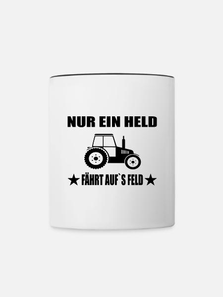 Traktor - Tasse zweifarbig - Weiß/Schwarz
