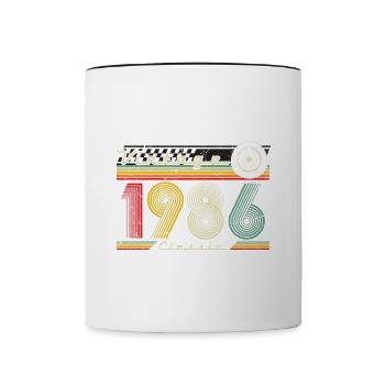 1986 Anniversaire né en 1986 Rétro Vintage - Mug contrasté - blanc/noir - Devant