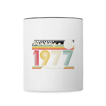 1977 Anniversaire de naissance en 1977 Rétro Vintage - Mug contrasté - blanc/noir - Devant