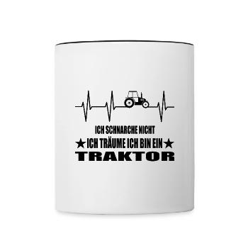 Traktor - Tasse zweifarbig - Weiß/Schwarz - Vorne