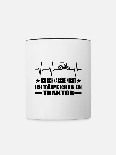 Traktor - Tasse zweifarbig - Weiß/Schwarz