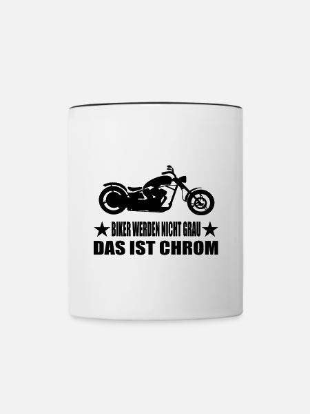 Motorrad - Tasse zweifarbig - Weiß/Schwarz
