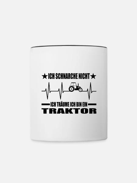Traktor - Tasse zweifarbig - Weiß/Schwarz