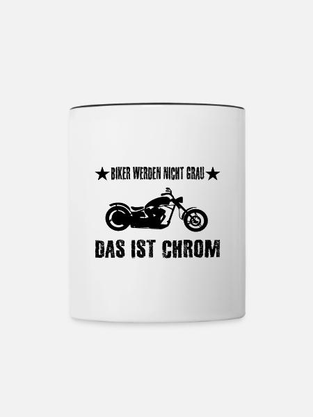 Motorrad - Tasse zweifarbig - Weiß/Schwarz
