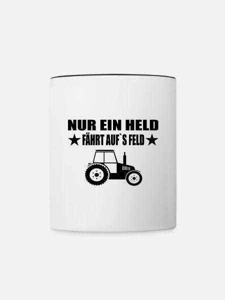 Traktor - Tasse zweifarbig - Weiß/Schwarz
