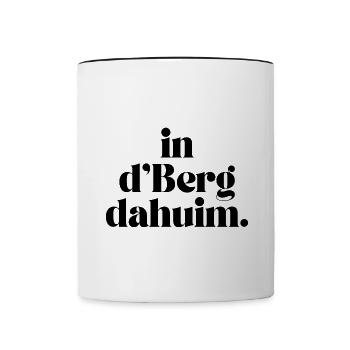 In d'Berg dahuim | Allgäu Design - Tasse zweifarbig - Weiß/Schwarz - Vorne
