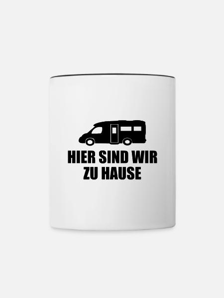 camping - Tasse zweifarbig - Weiß/Schwarz