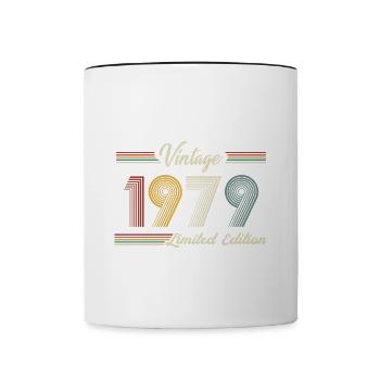 1979 Birthday Born In 1979 Retro Vintage - Contrasting Mug - white/black - Front