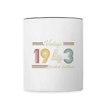 1943 Birthday Born In 1943 Retro Vintage - Contrasting Mug - white/black - Front