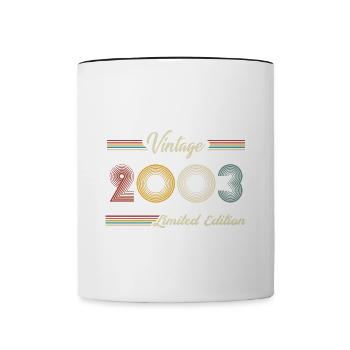 2003 Anniversaire Né En 2003 Rétro Millésime - Mug contrasté - blanc/noir - Devant